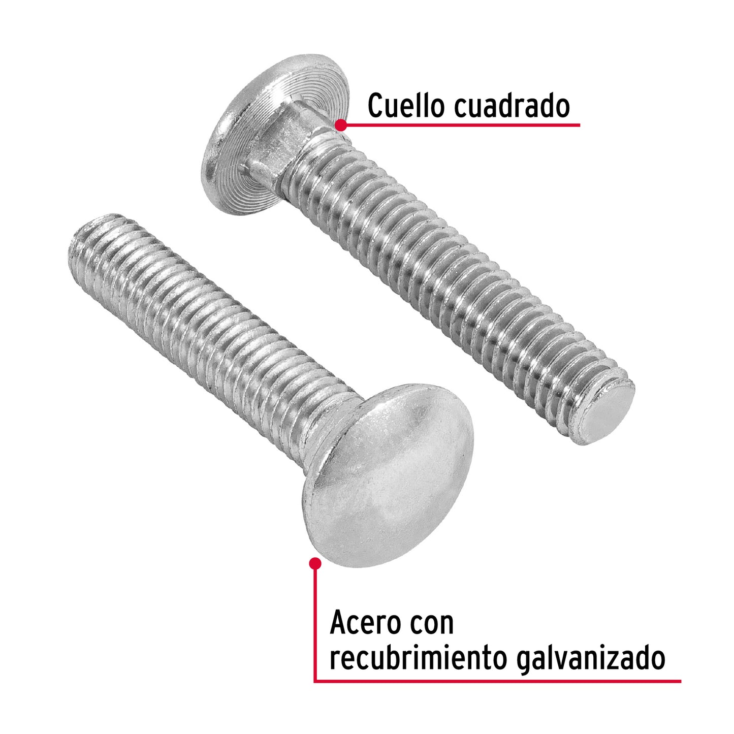 Tornillo coche galvanizado 3/8 x 2 pulg
