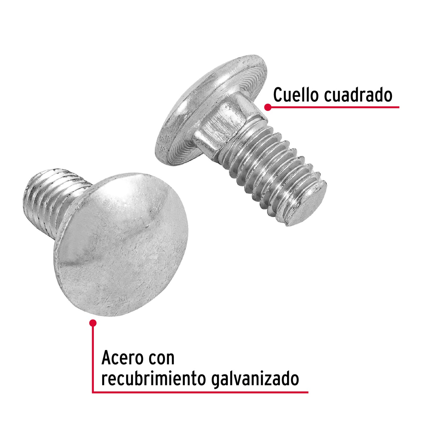 Tornillo coche galvanizado 3/8 x 3/4 pulg