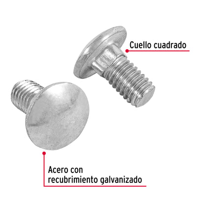 Tornillo coche galvanizado 3/8 x 3/4 pulg