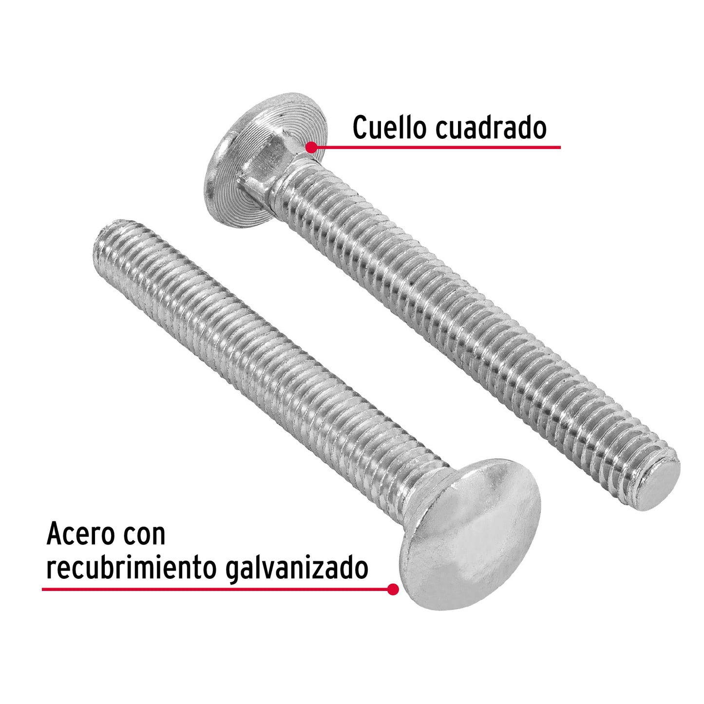 Tornillo coche galvanizado 3/8 x 3 pulg