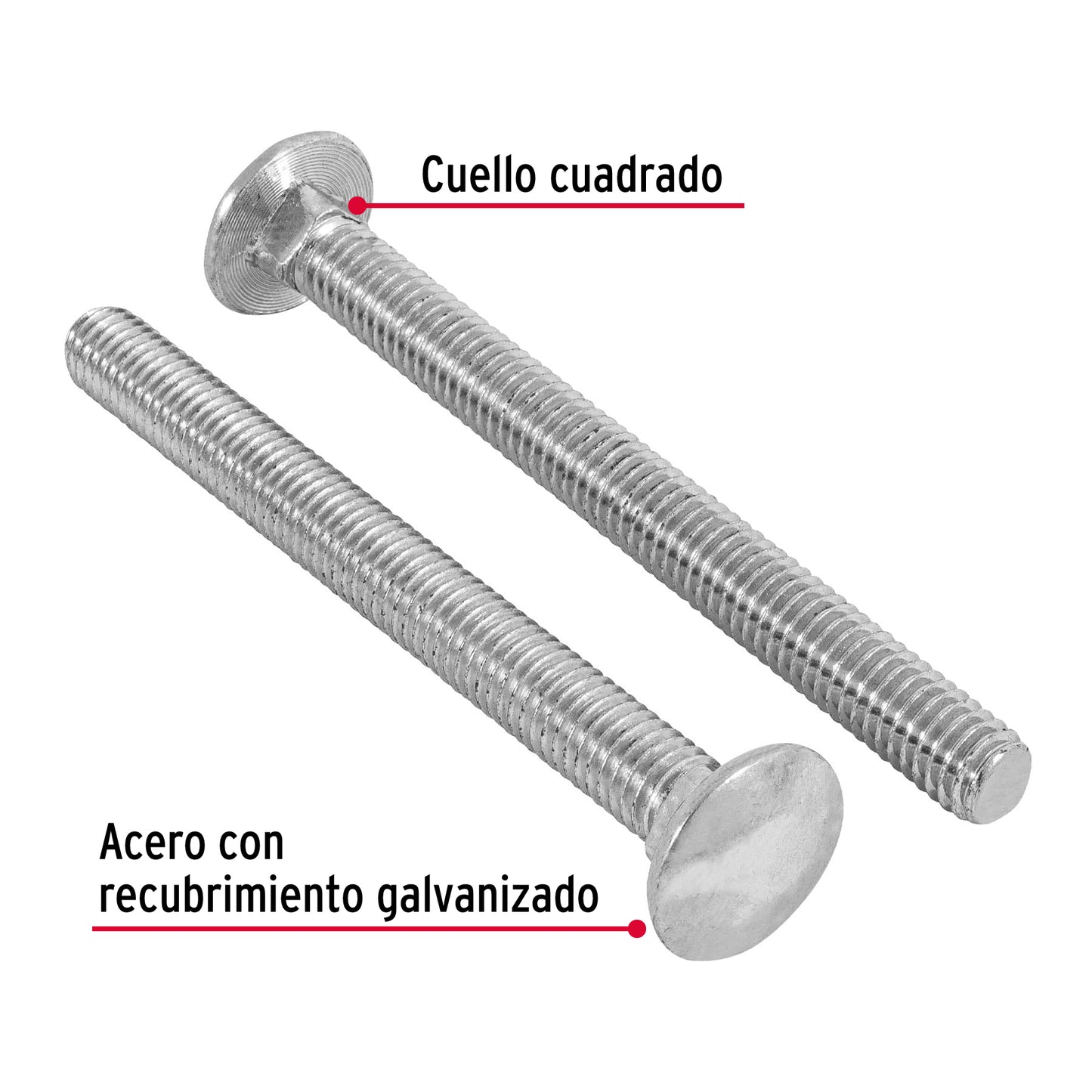 Tornillo coche galvanizado 3/8 x 4 pulg