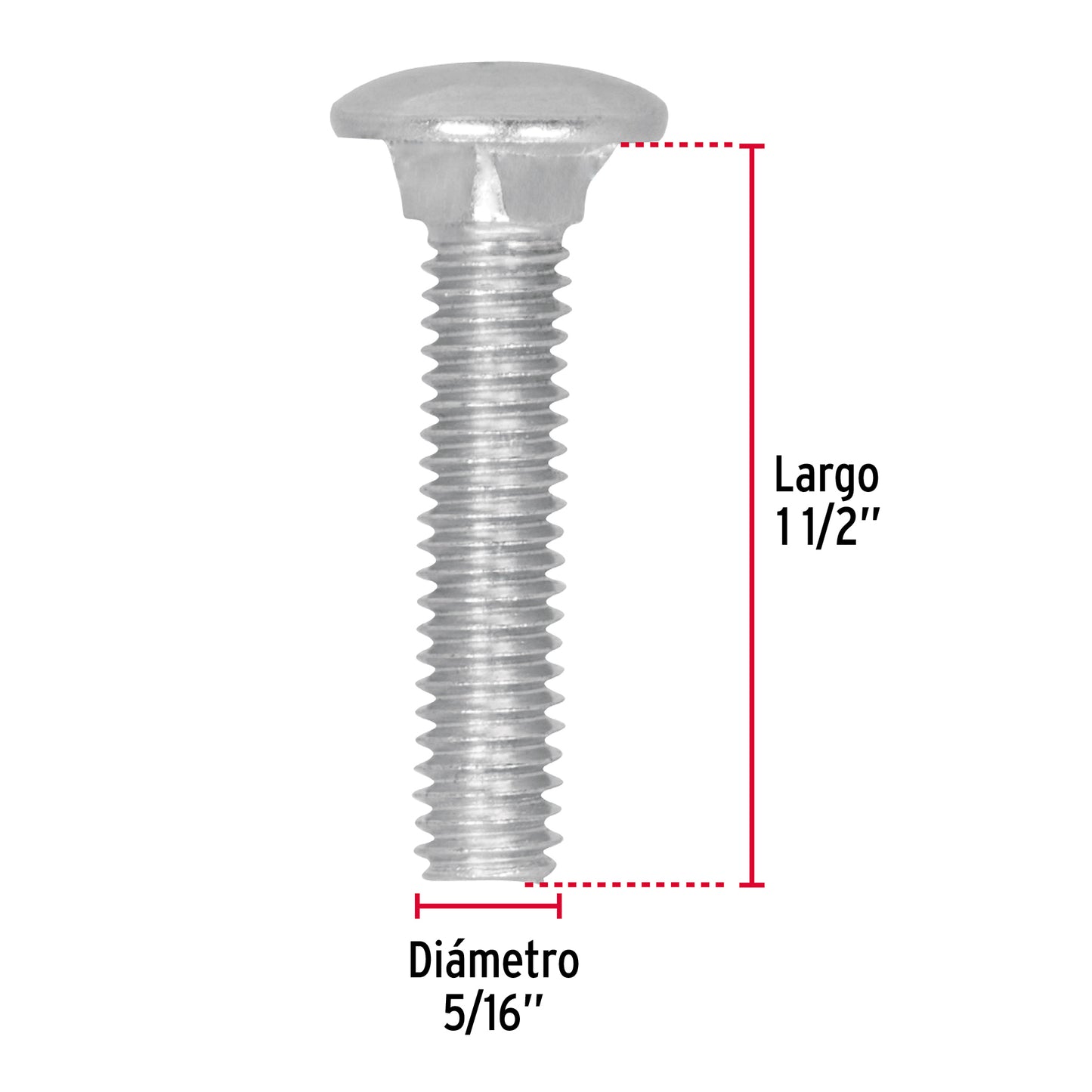 Tornillo coche galvanizado 5/16 x 1-1/2 pulg