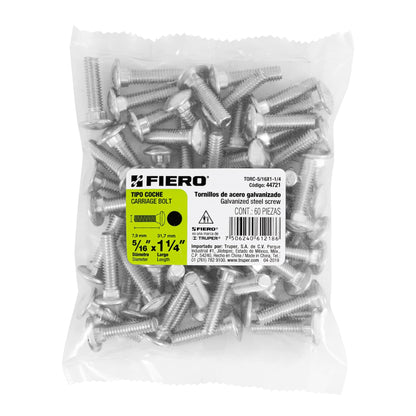 Tornillo coche galvanizado 5/16 x 1-1/4 pulg