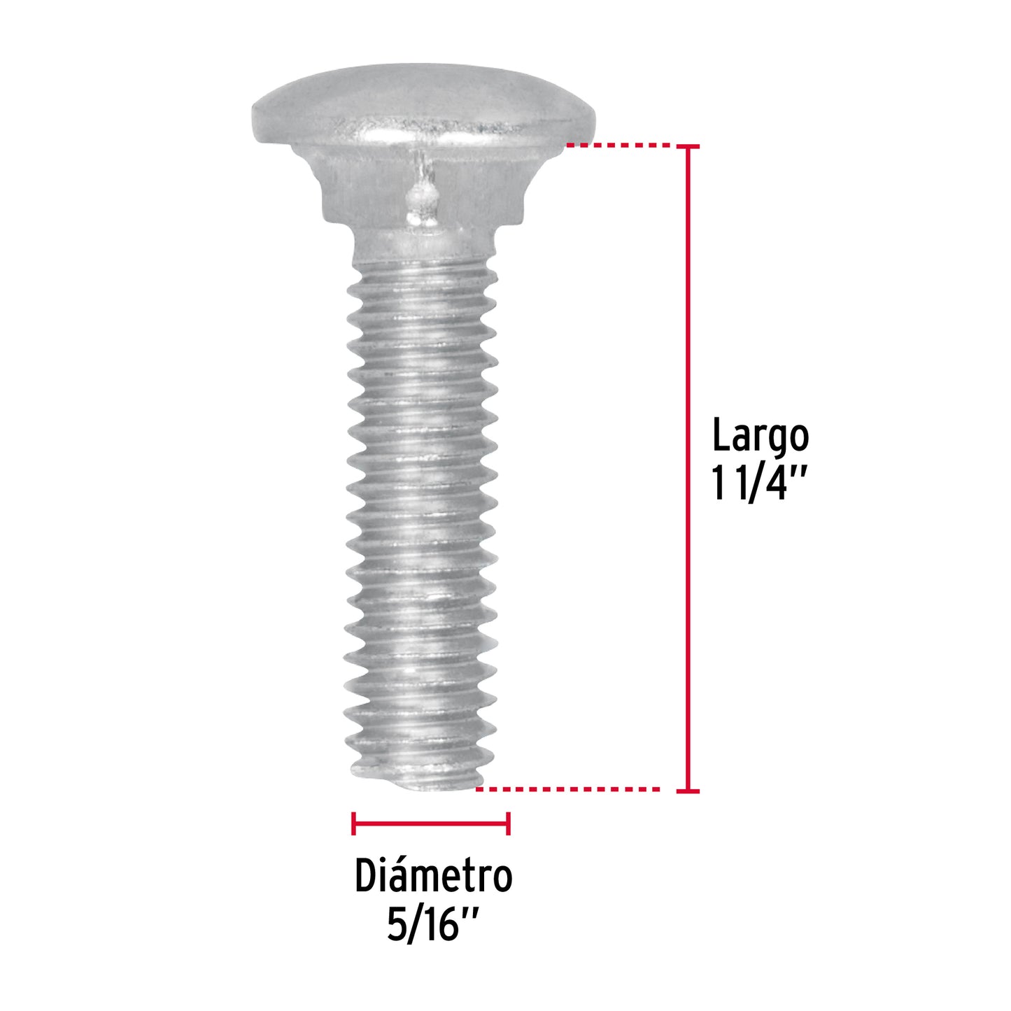 Tornillo coche galvanizado 5/16 x 1-1/4 pulg