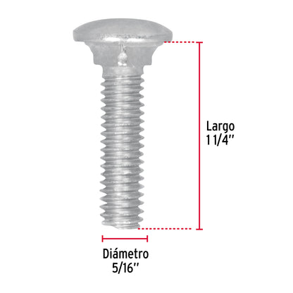 Tornillo coche galvanizado 5/16 x 1-1/4 pulg