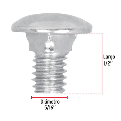 Tornillo coche galvanizado 5/16 x 1/2 pulg