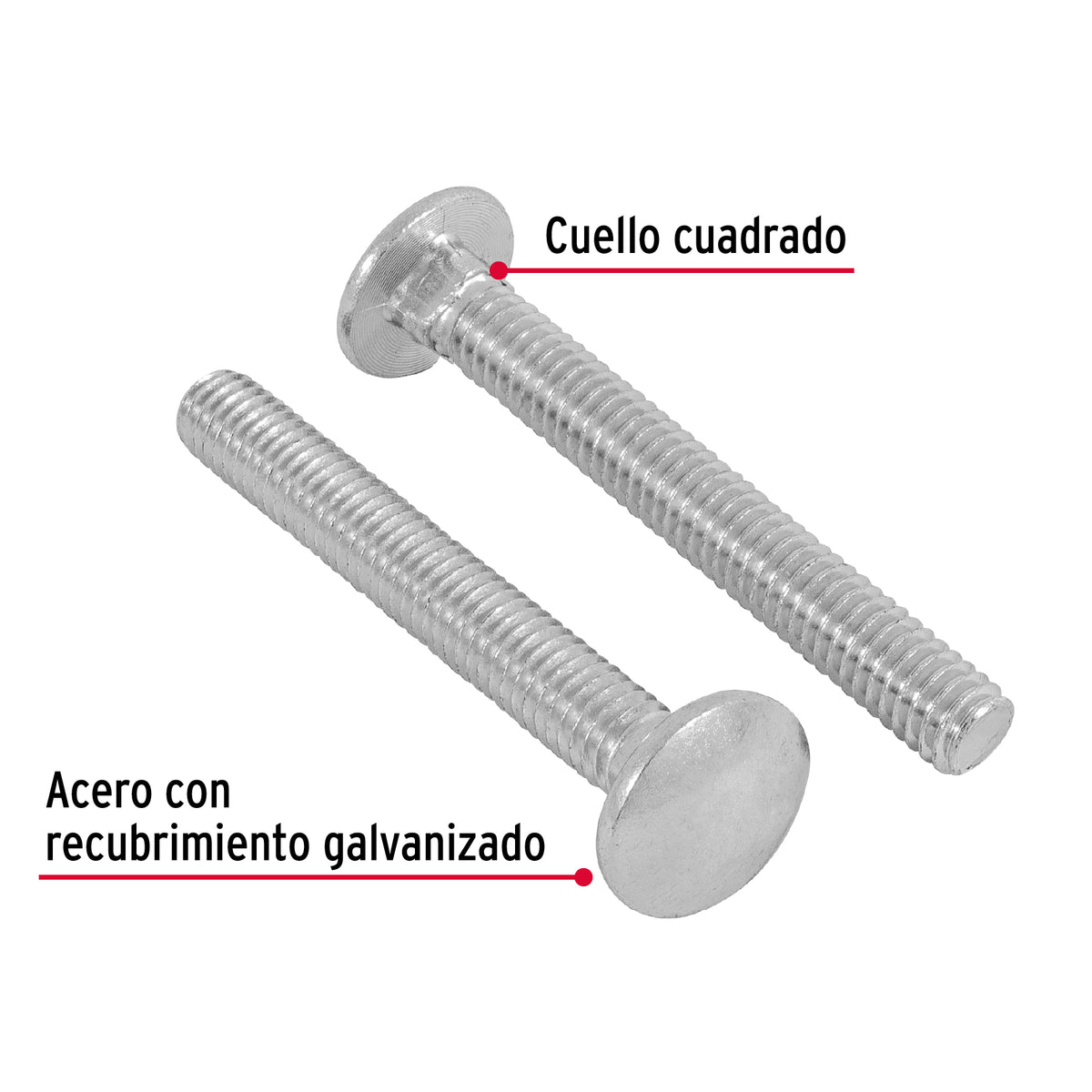 Tornillo coche galvanizado 5/16 x 2-1/2 pulg