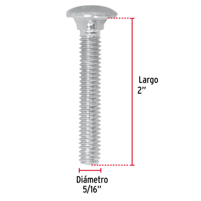 Tornillo coche galvanizado 5/16 x 2 pulg