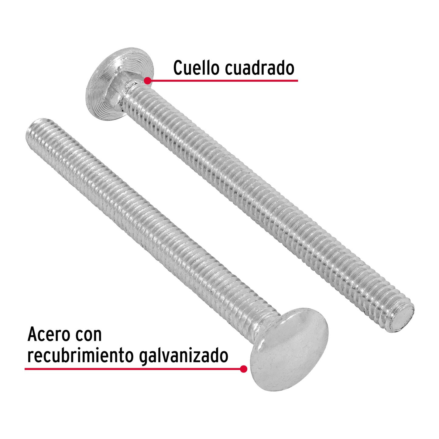 Tornillo coche galvanizado 5/16 x 3-1/2 pulg