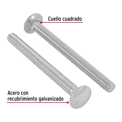 Tornillo coche galvanizado 5/16 x 3-1/2 pulg