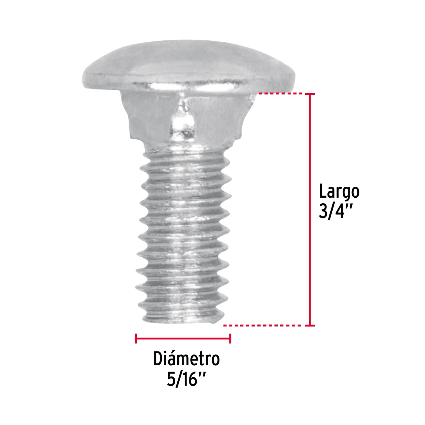 Tornillo coche galvanizado 5/16 x 3/4 pulg