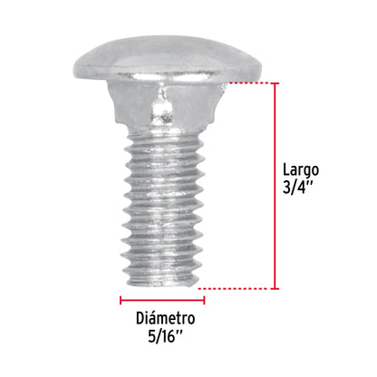 Tornillo coche galvanizado 5/16 x 3/4 pulg