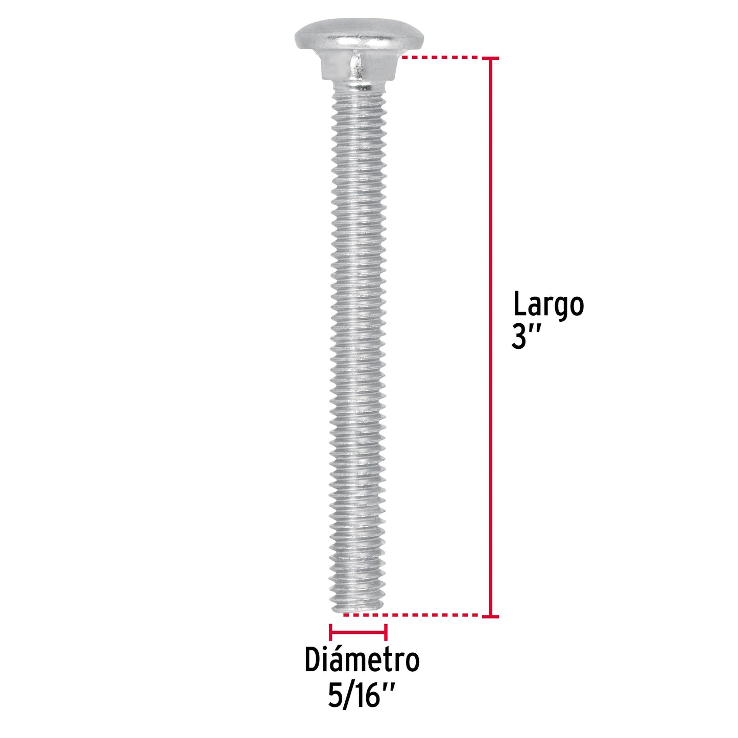 Tornillo coche galvanizado 5/16 x 3 pulg