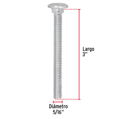 Tornillo coche galvanizado 5/16 x 3 pulg