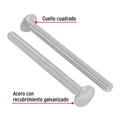 Tornillo coche galvanizado 5/16 x 4 pulg