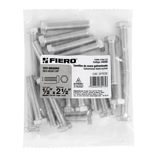 Tornillos tipo maquina 1/2 x 2-1/2