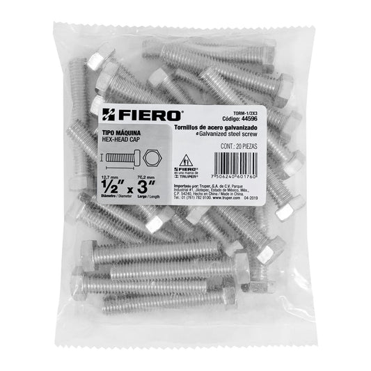 Tornillos tipo maquina 1/2 x 3