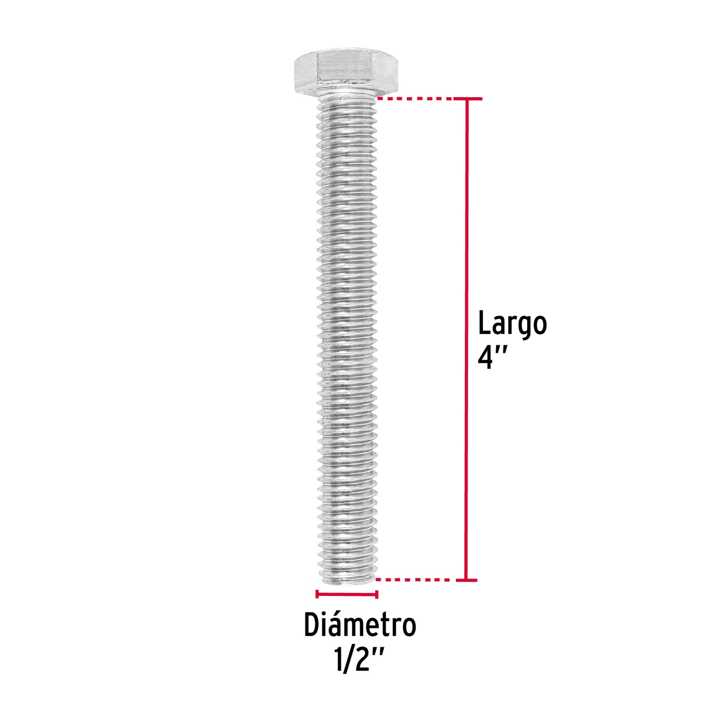 Tornillos tipo maquina 1/2 x 4
