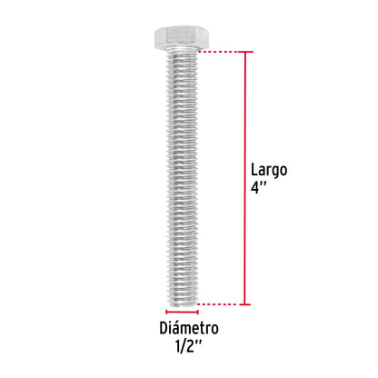 Tornillos tipo maquina 1/2 x 4