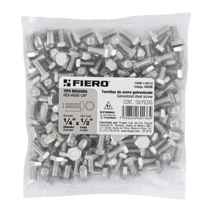 Tornillos tipo maquina 1/4 x 1/2