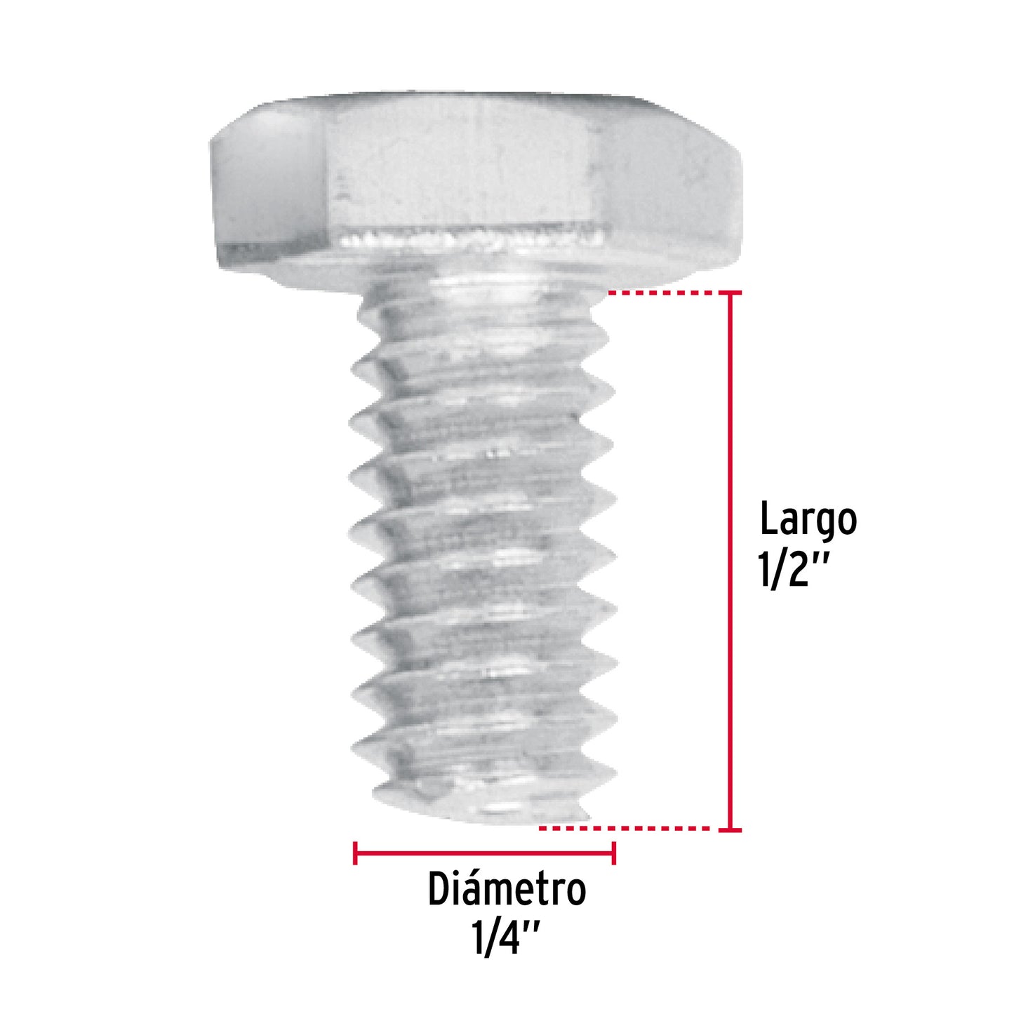 Tornillos tipo maquina 1/4 x 1/2