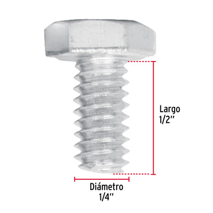 Tornillos tipo maquina 1/4 x 1/2