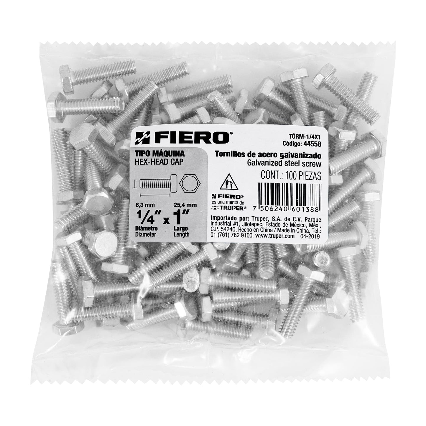 Tornillos tipo maquina 1/4 x 1