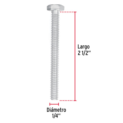 Tornillos tipo maquina 1/4 x 2-1/2