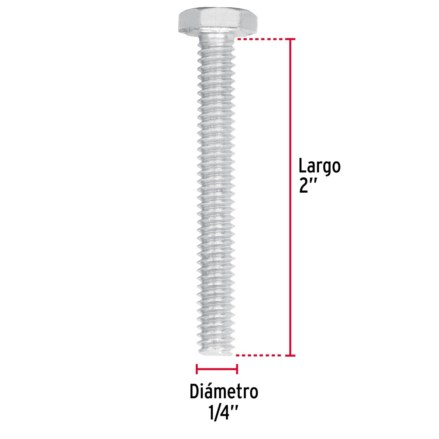 Tornillos tipo maquina 1/4 x 2