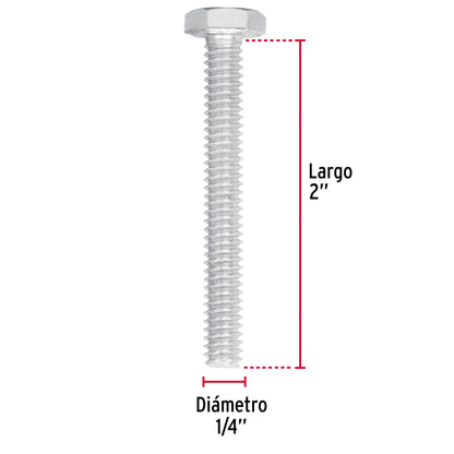 Tornillos tipo maquina 1/4 x 2
