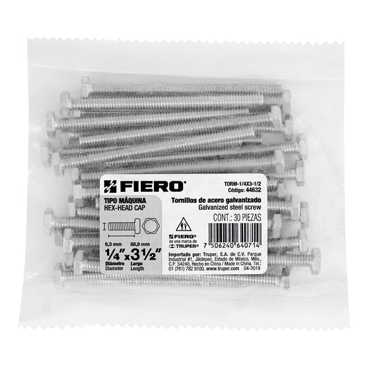 Tornillos tipo maquina 1/4 x 3-1/2
