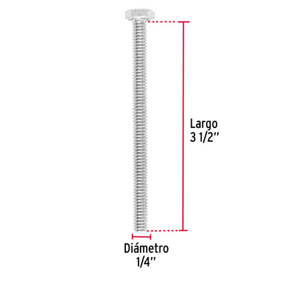 Tornillos tipo maquina 1/4 x 3-1/2