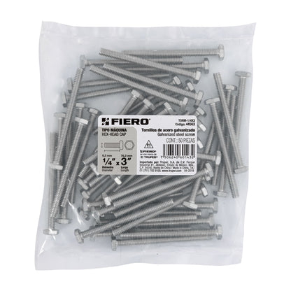Tornillos tipo maquina 1/4 x 3