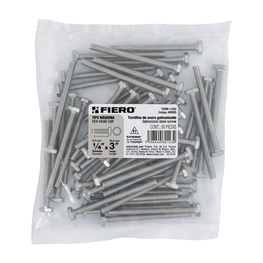 Tornillos tipo maquina 1/4 x 3