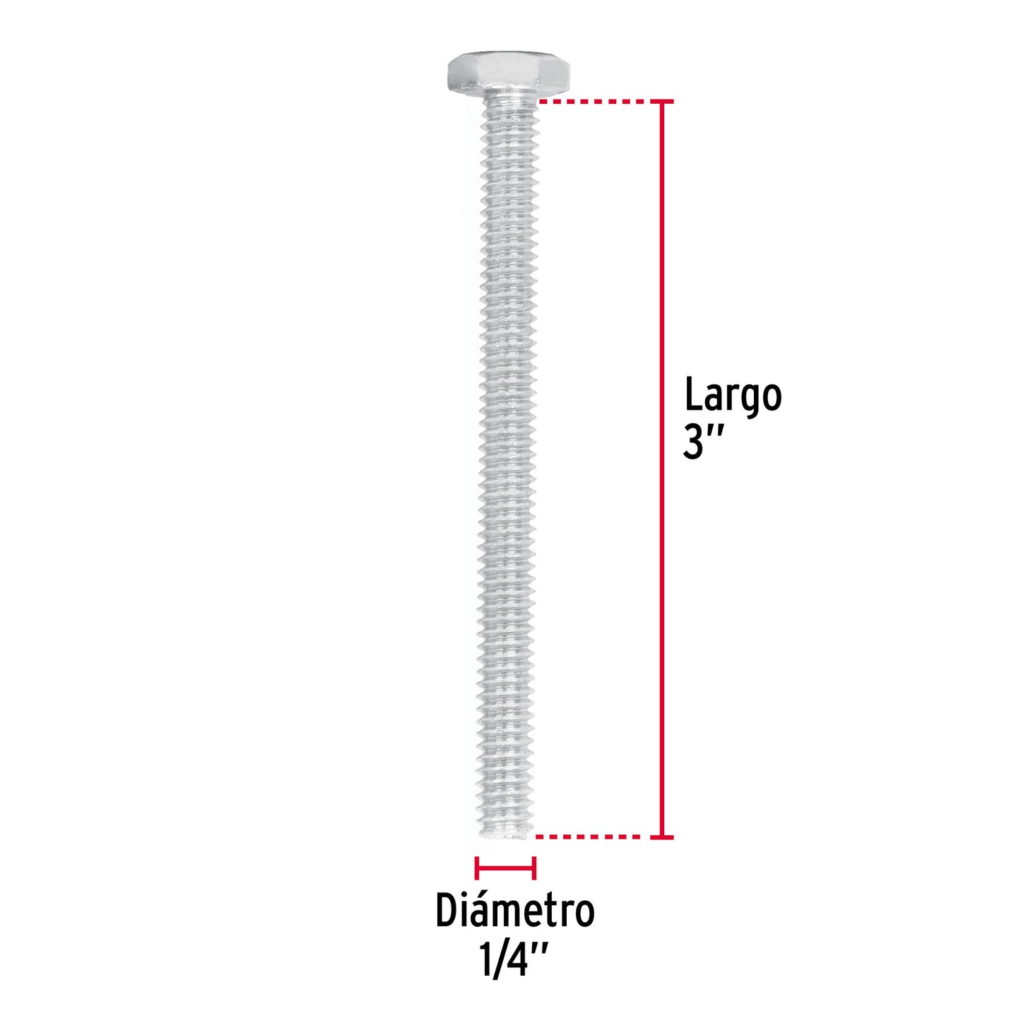 Tornillos tipo maquina 1/4 x 3
