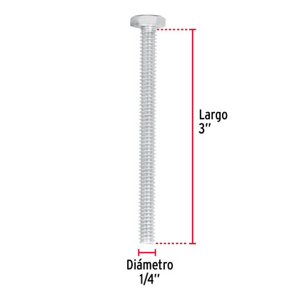 Tornillos tipo maquina 1/4 x 3