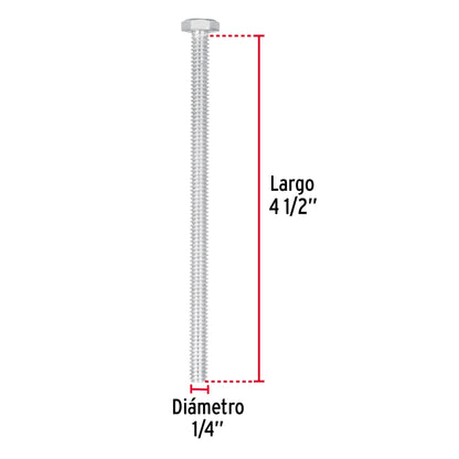 Tornillos tipo maquina 1/4 x 4-1/2