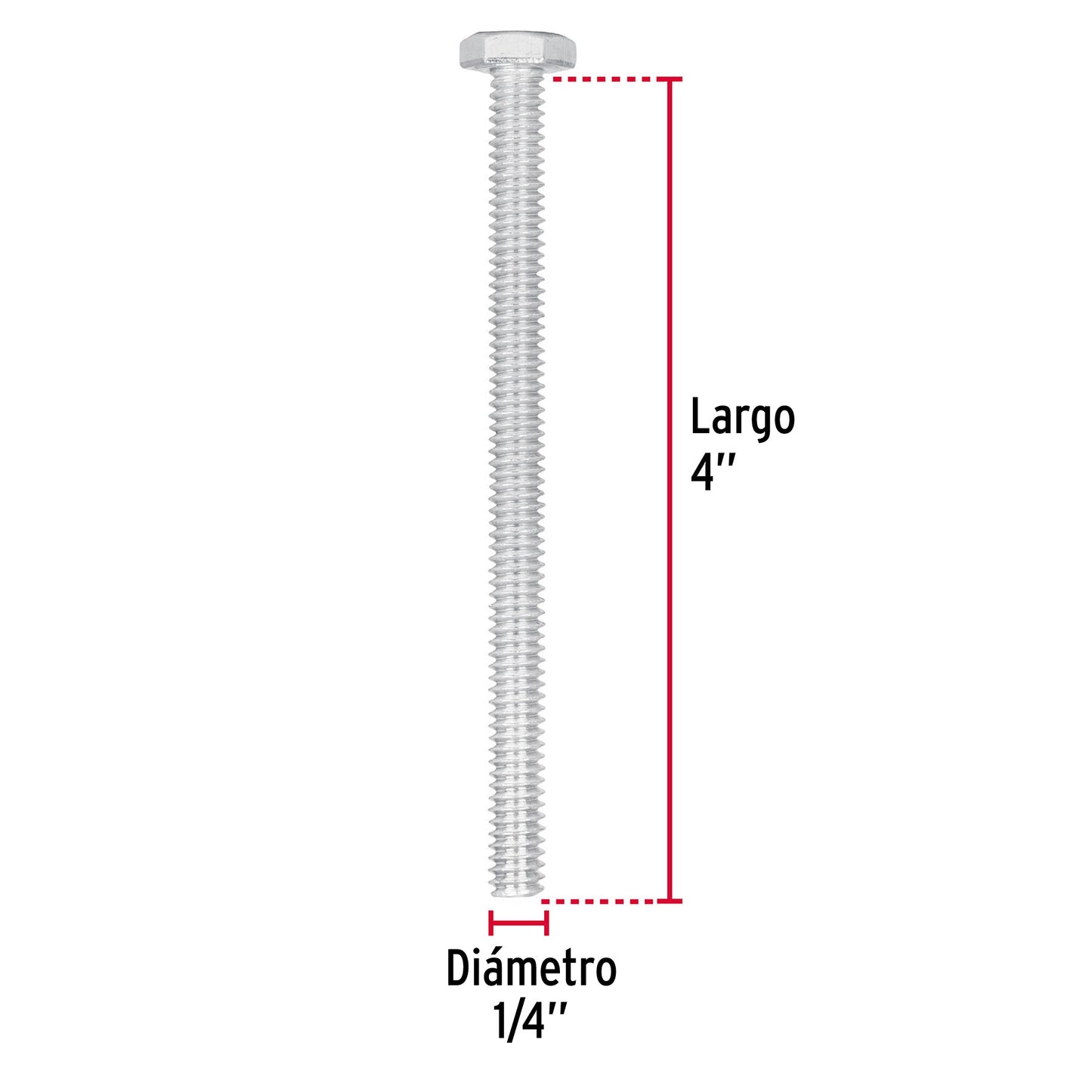 Tornillos tipo maquina 1/4 x 4