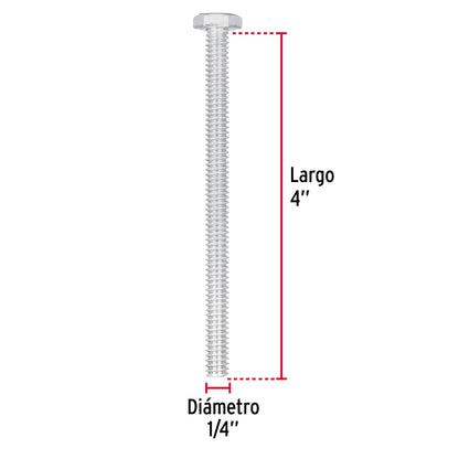 Tornillos tipo maquina 1/4 x 4