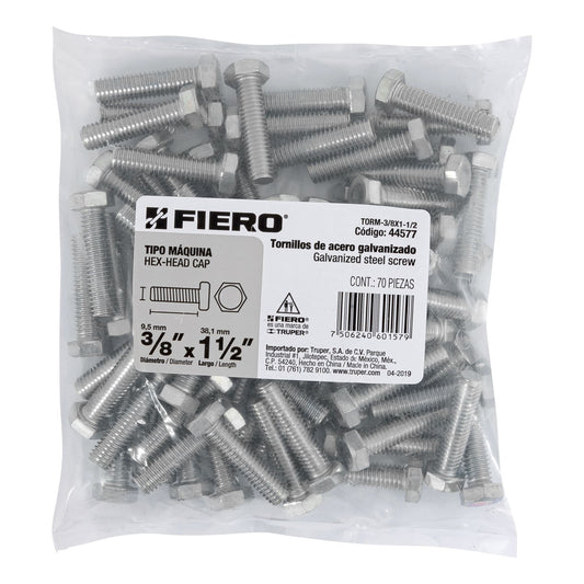 Tornillos tipo maquina 3/8 x 1-1/2