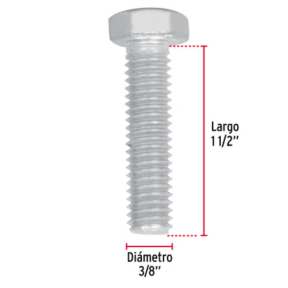 Tornillos tipo maquina 3/8 x 1-1/2