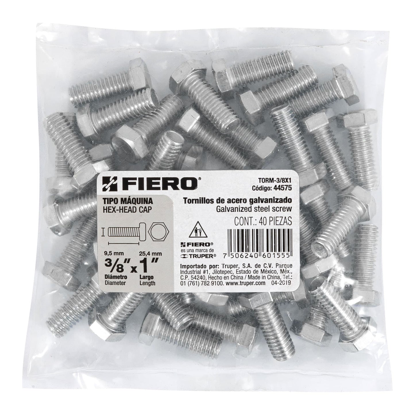 Tornillos tipo maquina 3/8 x 1