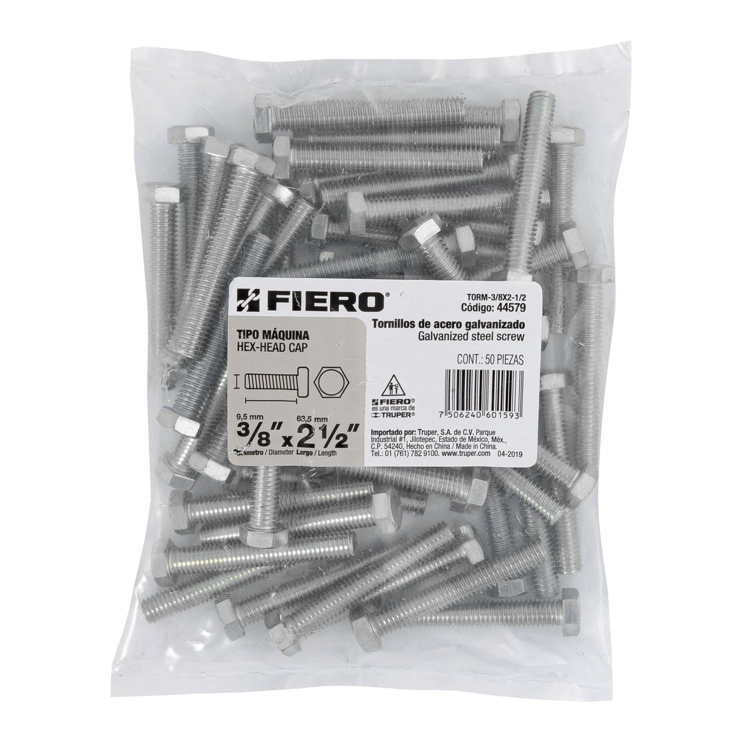Tornillos tipo maquina 3/8 x 2-1/2