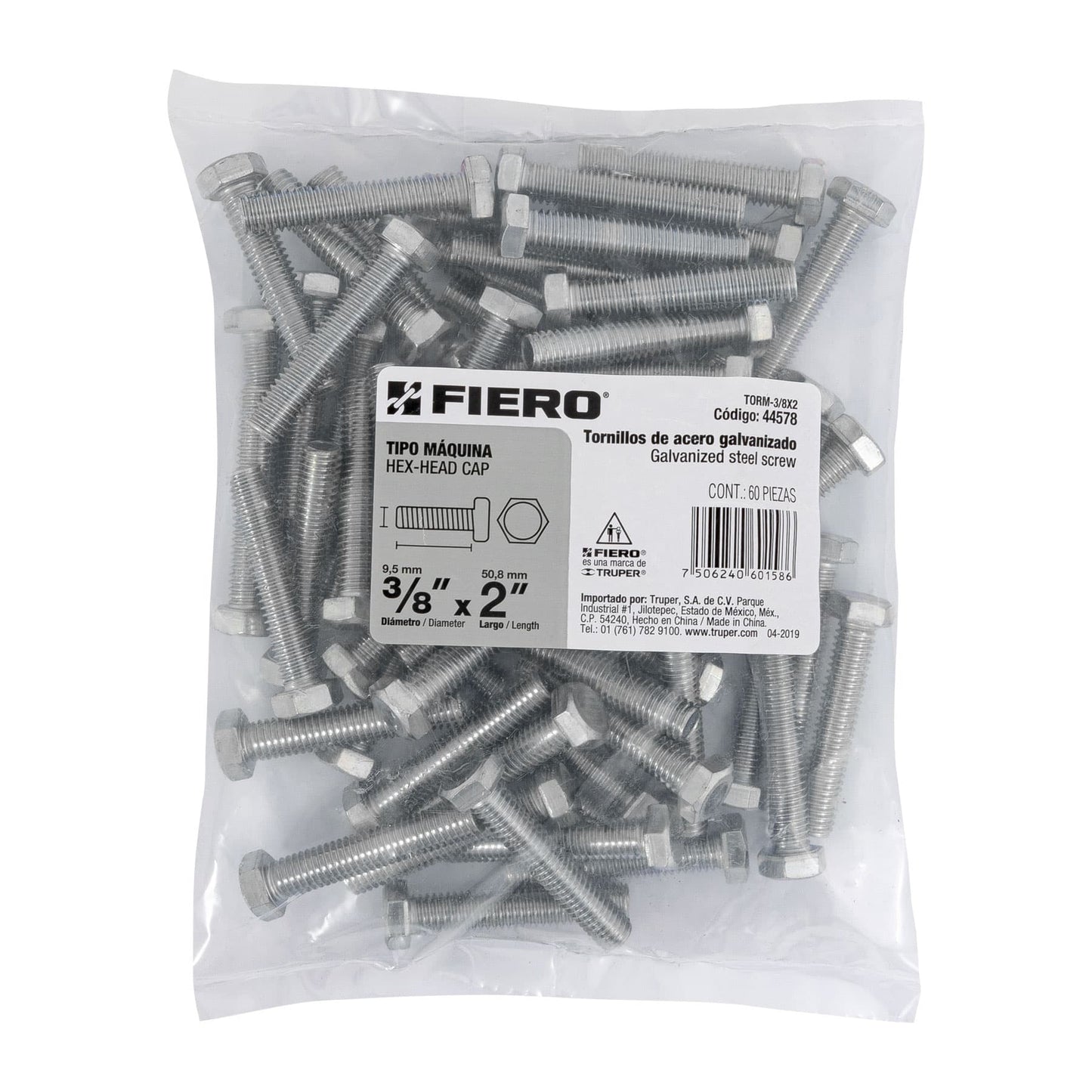 Tornillos tipo maquina 3/8 x 2