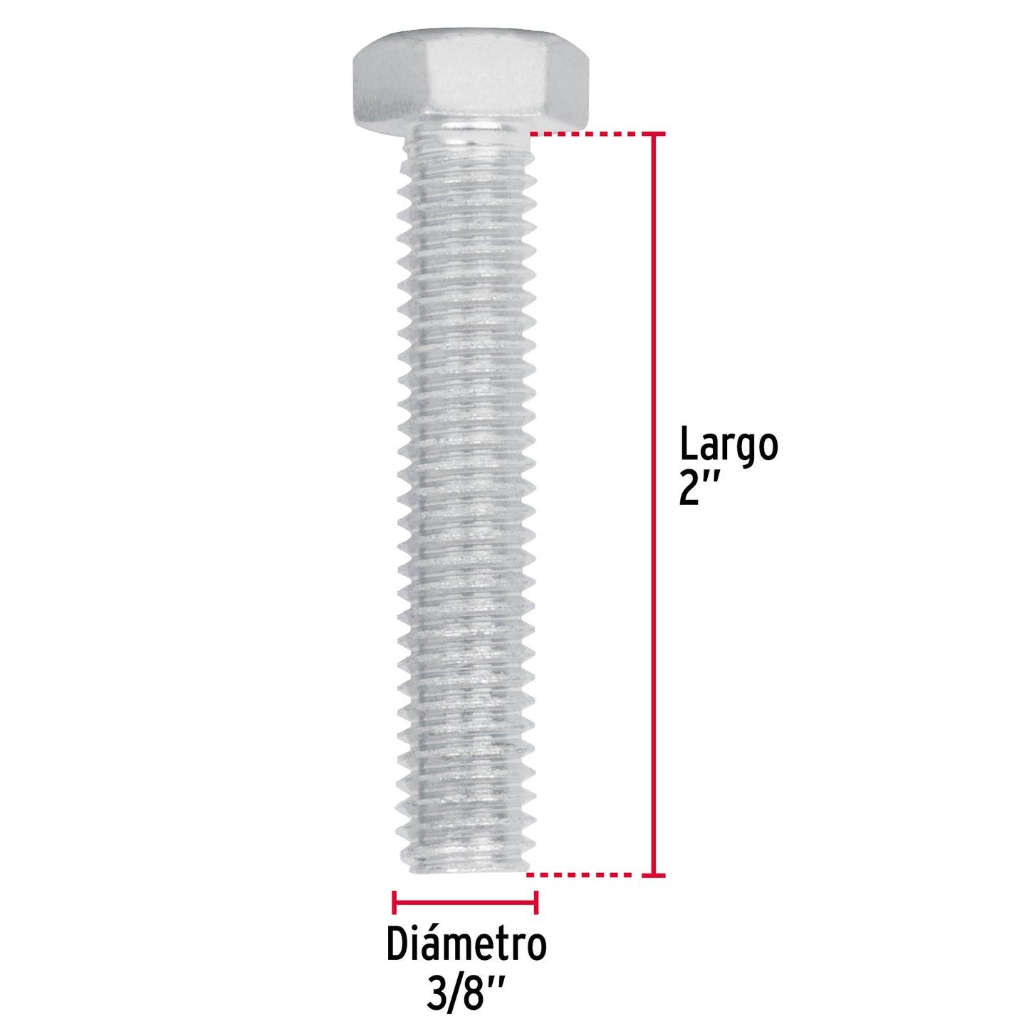 Tornillos tipo maquina 3/8 x 2
