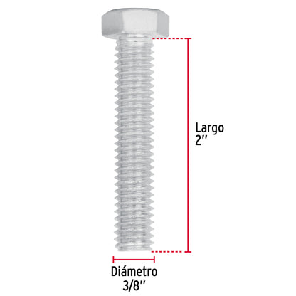 Tornillos tipo maquina 3/8 x 2