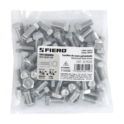 Tornillos tipo maquina 3/8 x 3/4