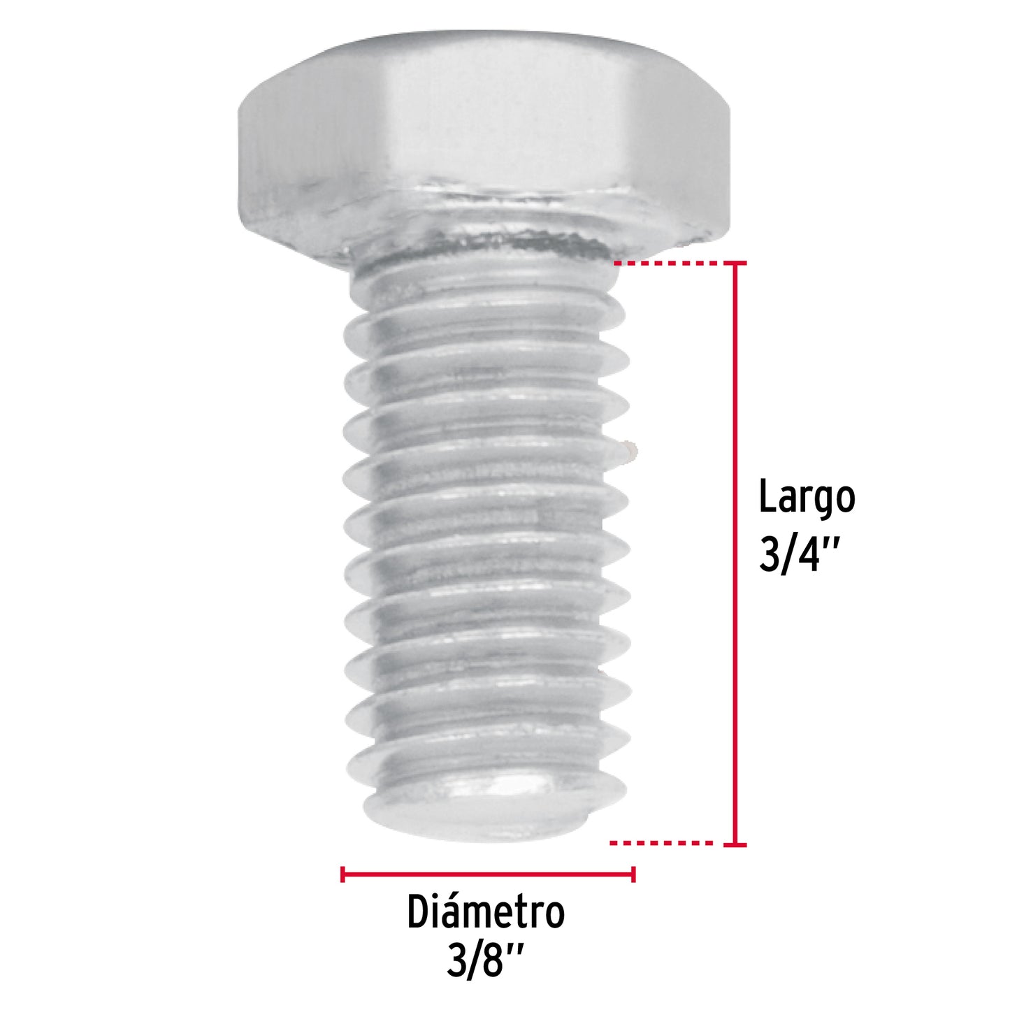 Tornillos tipo maquina 3/8 x 3/4
