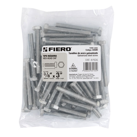 Tornillos tipo maquina 3/8 x 3