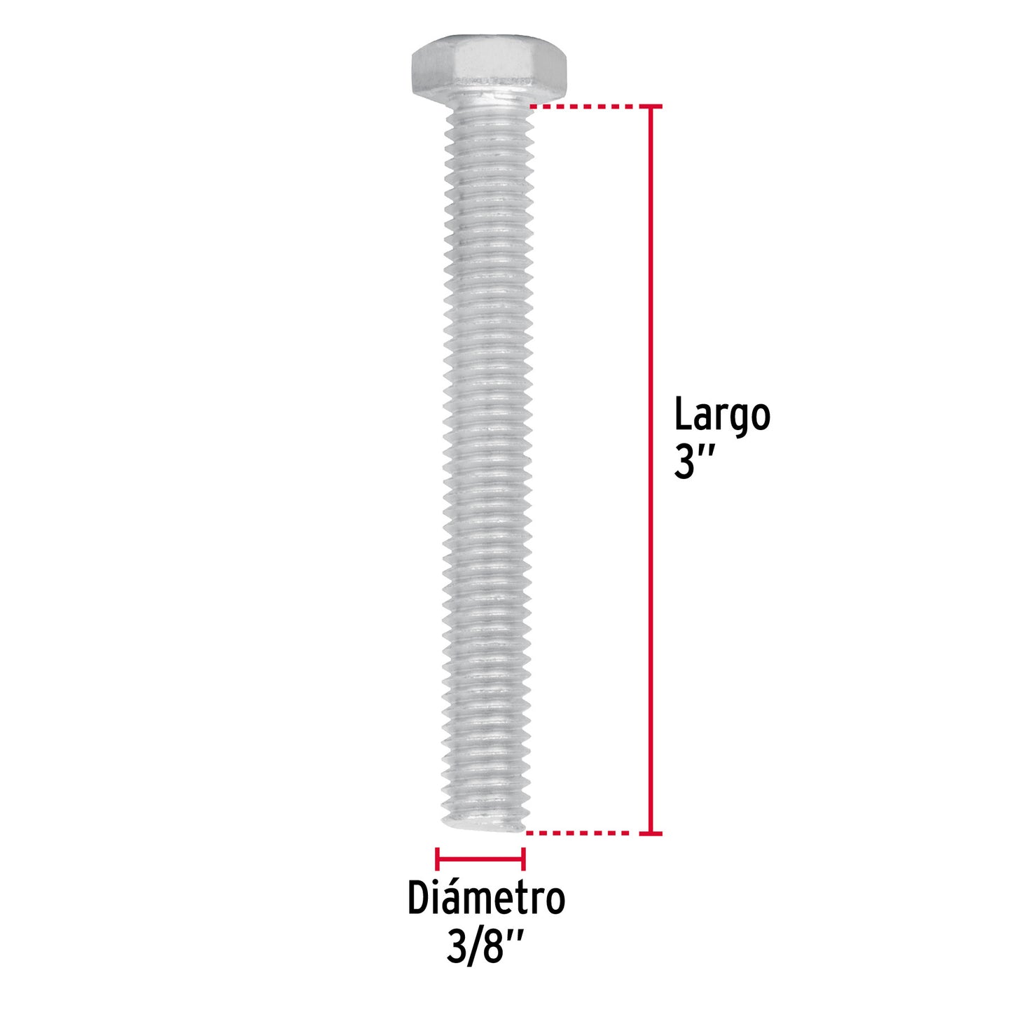 Tornillos tipo maquina 3/8 x 3